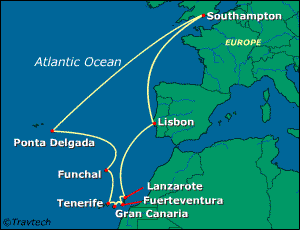 Canary Islands Cruise Itinerary Map