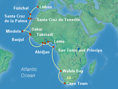 Africa Cruise Itinerary Map