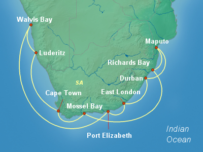 Africa Cruise Itinerary Map