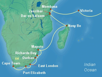 World Cruise Itinerary Map