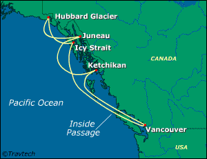 Alaska Cruise Itinerary Map