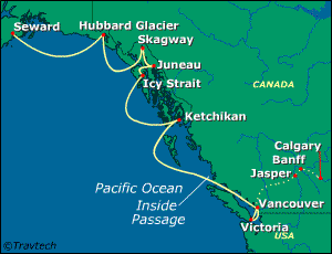 Alaska Cruise Itinerary Map