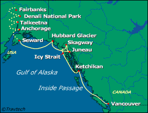 Alaska Cruise Itinerary Map