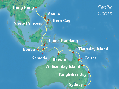 Asia Cruise Itinerary Map