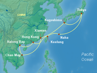 Asia Cruise Itinerary Map