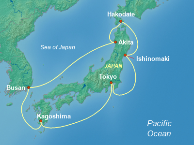 Japan Cruise Itinerary Map
