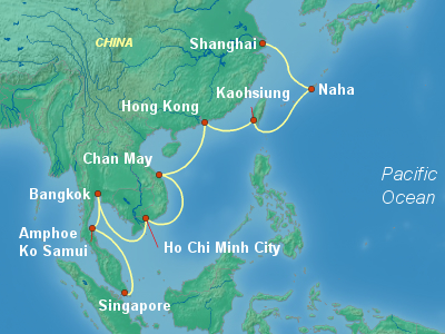 China Cruise Itinerary Map