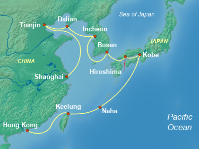China Cruise Itinerary Map
