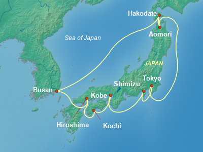 Japan Cruise Itinerary Map