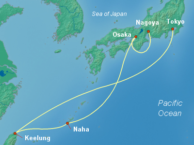 Japan Cruise Itinerary Map