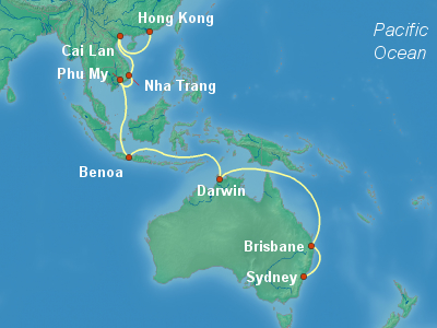 Asia Cruise Itinerary Map
