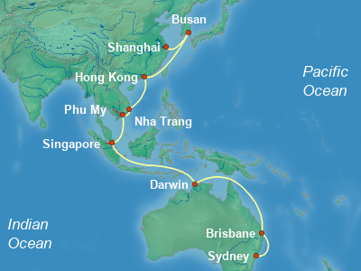 China Cruise Itinerary Map