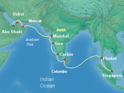 Asia Cruise Itinerary Map