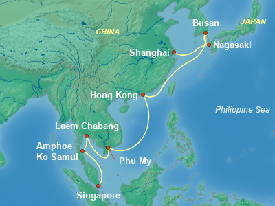 Japan Cruise Itinerary Map