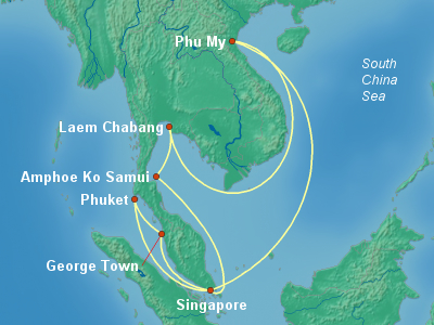 Asia Cruise Itinerary Map