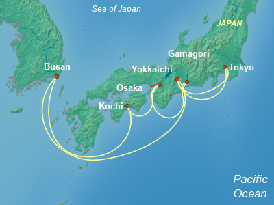 Japan Cruise Itinerary Map
