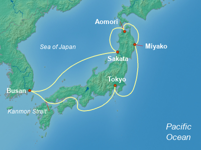 Japan Cruise Itinerary Map