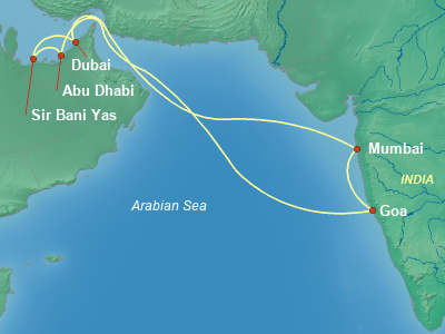 Asia Cruise Itinerary Map
