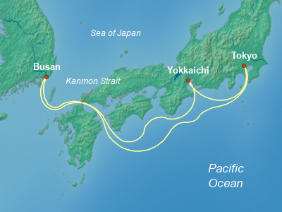Japan Cruise Itinerary Map