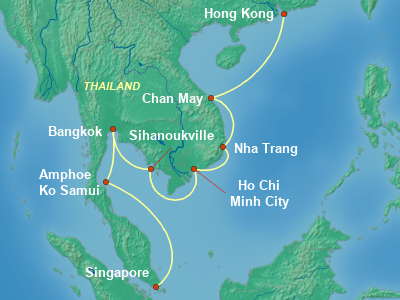Asia Cruise Itinerary Map