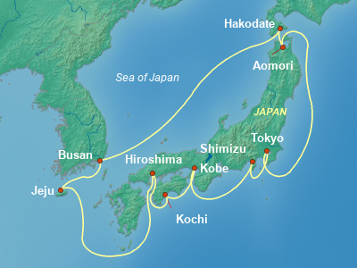 Japan Cruise Itinerary Map