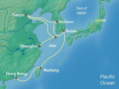 China Cruise Itinerary Map