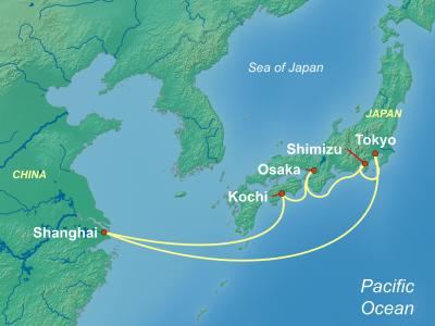 Japan Cruise Itinerary Map