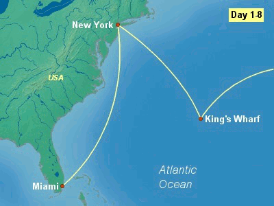 Transatlantic Cruise Itinerary Map
