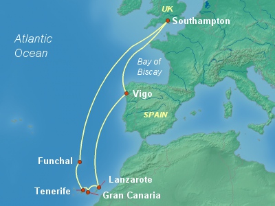 Canary Islands Cruise Itinerary Map