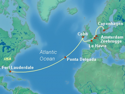 Transatlantic Cruise Itinerary Map