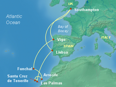 Canary Islands Cruise Itinerary Map