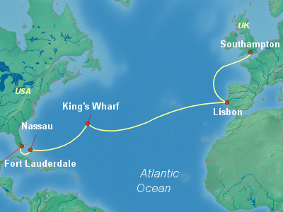 Transatlantic Cruise Itinerary Map
