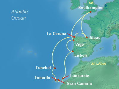 Canary Islands Cruise Itinerary Map