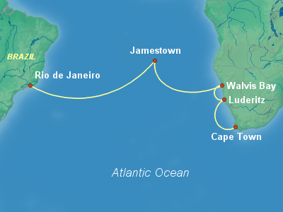 Transatlantic Cruise Itinerary Map