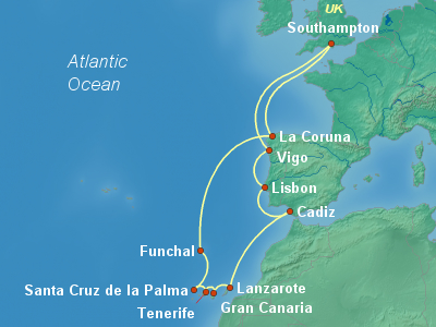Canary Islands Cruise Itinerary Map