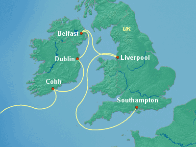 Transatlantic Cruise Itinerary Map