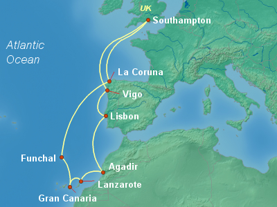 Canary Islands Cruise Itinerary Map
