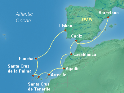Canary Islands Cruise Itinerary Map