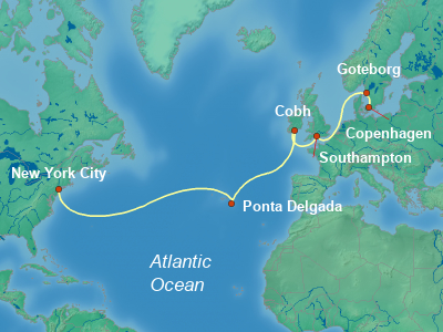 Transatlantic Cruise Itinerary Map