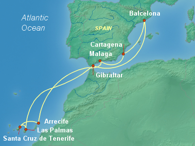Canary Islands Cruise Itinerary Map