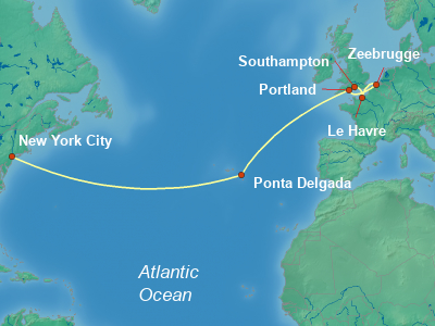 Transatlantic Cruise Itinerary Map
