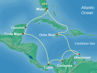 Transatlantic Cruise Itinerary Map
