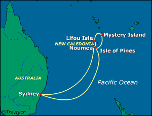 Australia, New Zealand Cruise Itinerary Map