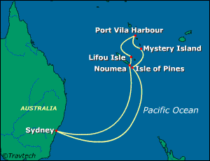 Pacific Islands Cruise Itinerary Map