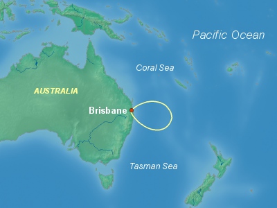 Australia, New Zealand Cruise Itinerary Map
