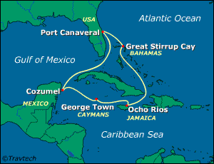 Caribbean Cruise Itinerary Map