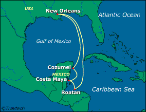 Caribbean Cruise Itinerary Map