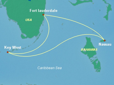 Caribbean, Bahamas Cruise Itinerary Map