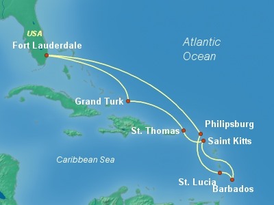Caribbean Cruise Itinerary Map