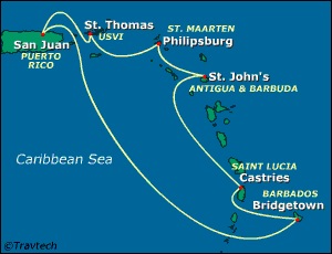 Caribbean Cruise Itinerary Map